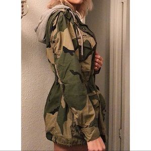 Camo print utility jacket